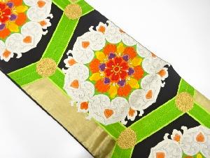 アンティーク　亀甲に華文模様織出し袋帯（材料）